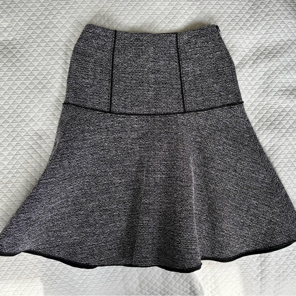Proenza Schouler Gray Tweed A-Line Flared Skirt